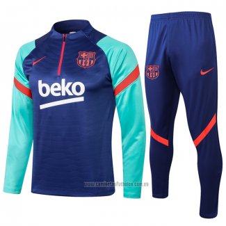 Chandal de Sudadera del Barcelona 2021-2022 Azul