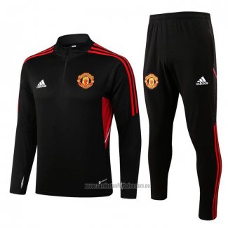 Chandal de Sudadera del Manchester United Nino 2022-2023 Negro