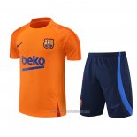 Chandal del Barcelona Manga Corta 2022-2023 Naranja - Pantalon Corto