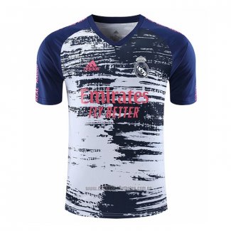 Camiseta de Entrenamiento Real Madrid 2020-2021 Blanco y Azul