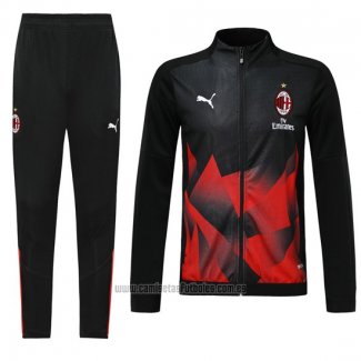 Chandal de Chaqueta del AC Milan 2019-2020 Negro y Rojo