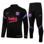 Chandal de Sudadera del Barcelona Nino 2021-2022 Negro