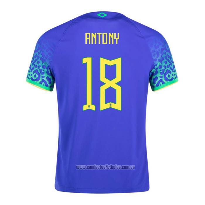 Camiseta del Brasil Jugador Antony 2ª Equipacion 2022
